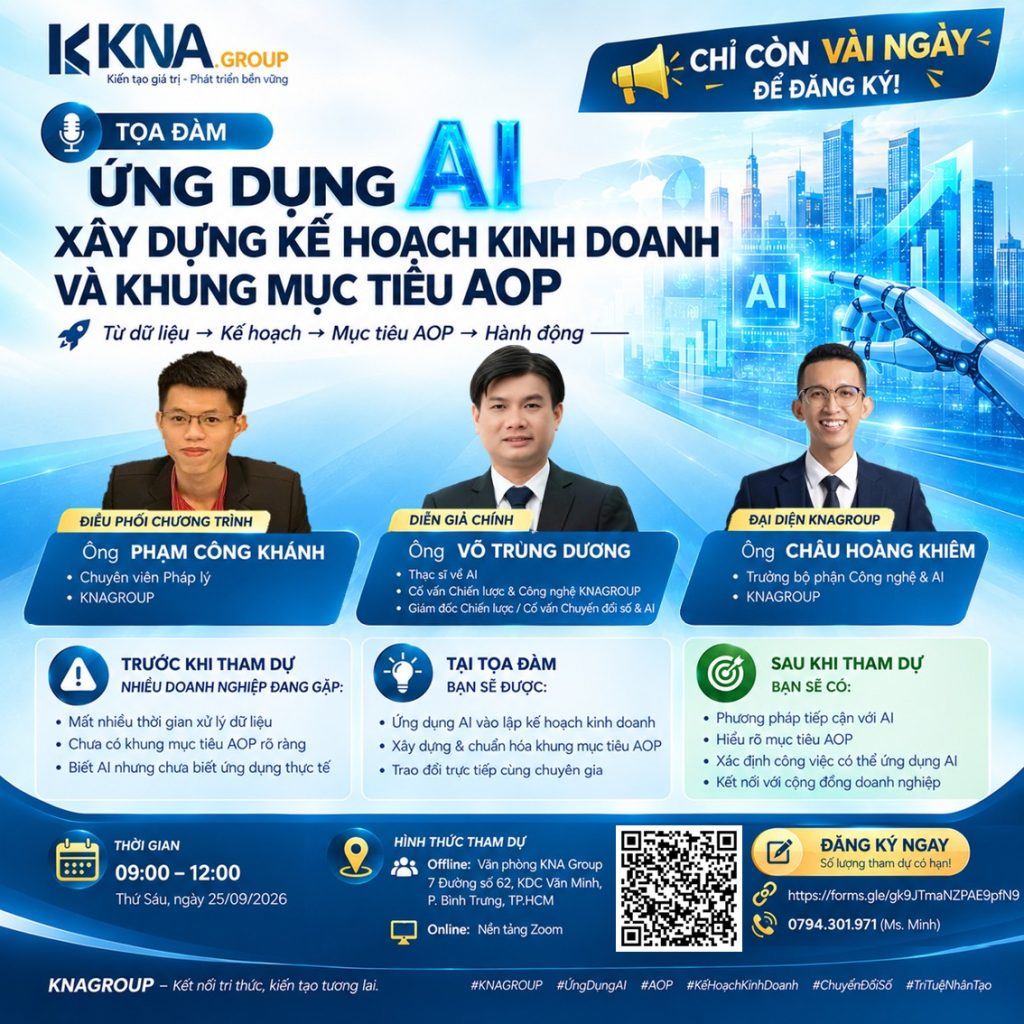 Tọa đàm ứng dụng AI xây dựng kế hoạch kinh doanh và khung mục tiêu AOP của KNAGROUP