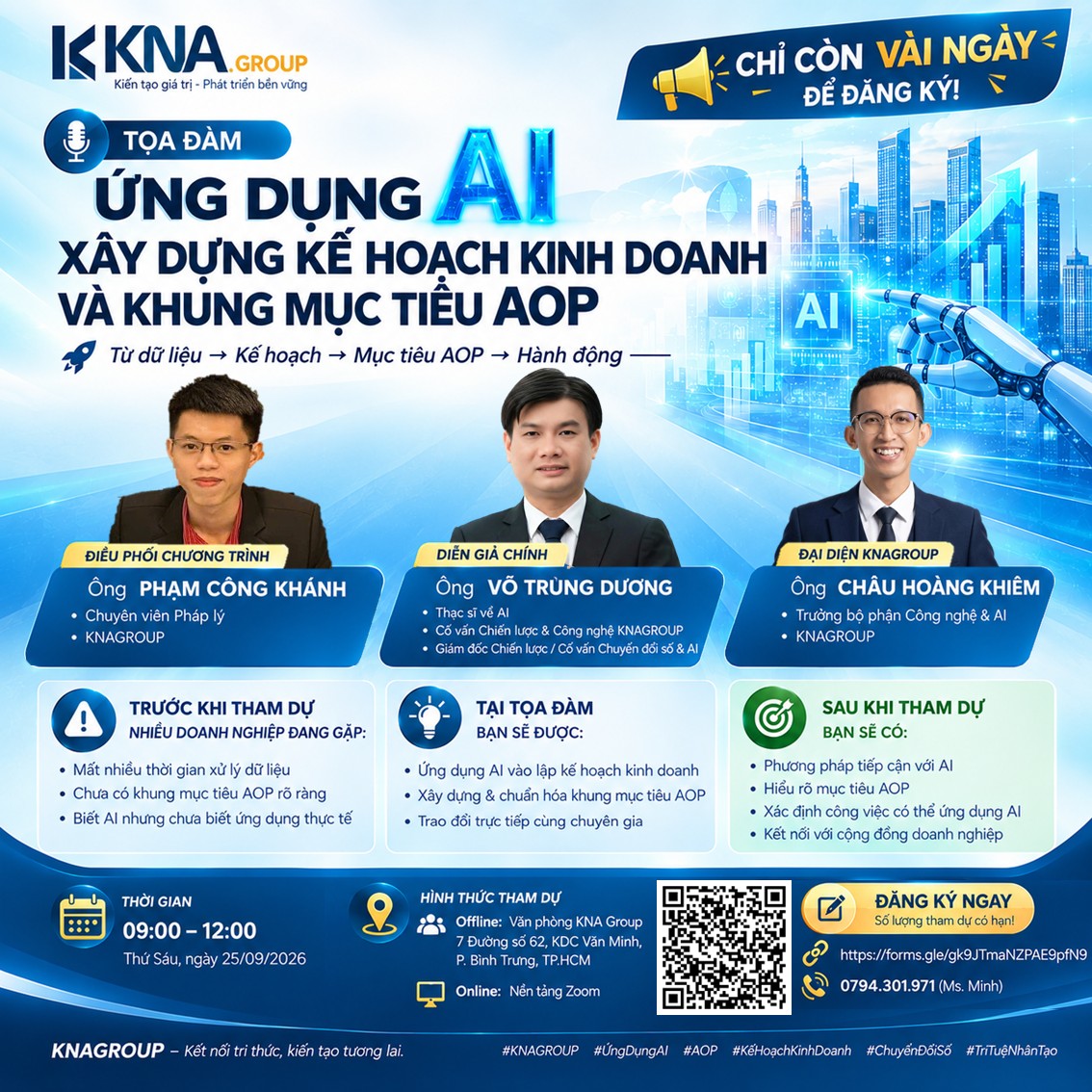 Tọa đàm ứng dụng AI xây dựng kế hoạch kinh doanh và khung mục tiêu AOP của KNAGROUP