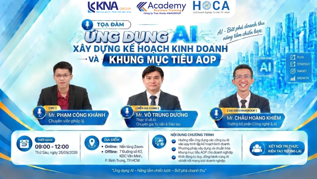 Tọa đàm ứng dụng AI xây dựng kế hoạch kinh doanh và khung mục tiêu AOP của KNAGROUP